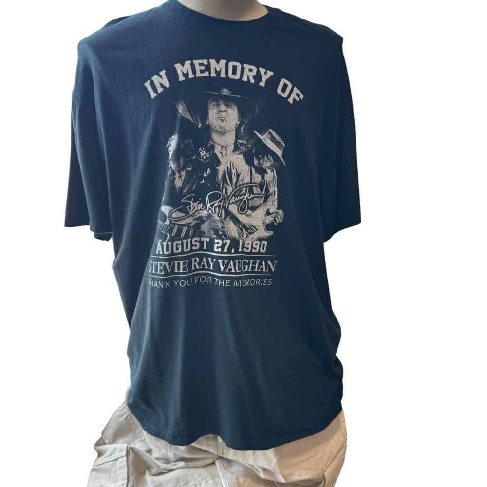 Black Stevie Ray Vaughan Tribute T-Shirt - Picture 3 of 8